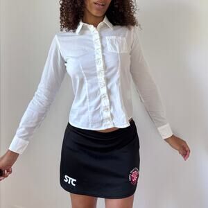 Vintage Liu Jo Fitted White Button-Up Shirt (XS)